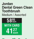 Jordan Dental Green Clean Toothbrush (Medium)-Each