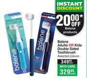 Balene Adults Or Kids Double Sided Toothbrush-Each