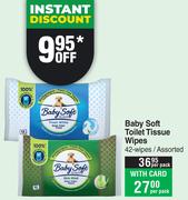 Baby Soft Toilet Tissue Wipes (42 Wipes)-Each