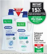 Safeguard Hygienic Shower & Bath Value Pack Assorted-1Ltr Each