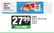 Spar Puff Or Shortcrust Pastry-400g Each