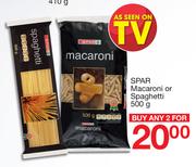 Spar Macaroni Or Spaghetti-2x500g