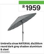 Naterial Umbrella Sinae Dia 250cm Round Dark Grey Shadow (Aluminum & Steel)