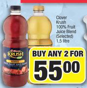 Clover Krush 100% Fruit Juice Blend (Selected)-For Any 2 x 1.5Ltr