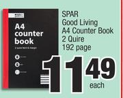 Spar Good Living A4 Counter Book 2 Quire (192 Page)-Each