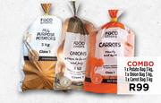 1 x Potato Bag 3Kg, 1 x Onion Bag 3Kg, 1 x Carrot Bag 3Kg-Combo
