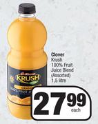Clover Krush 100% Fruit Juice Blend (Assorted)-1.5L Each