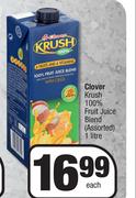 Clover Krush 100% Fruit Juice Blend (Assorted)-1L Each