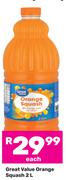 Great Value Orange Squash-2Ltr
