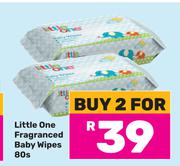 Little One Fragranced Baby Wipes 80's pack-For 2