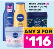 Nivea Lotion Or Cream-For Any 2 x 400ml