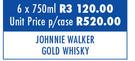 Johnnie Walker Gold Whisky-6 x 750ml