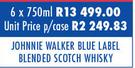 Johnnie Walker Blue Label Blended Scotch Whisky-6 x 750ml