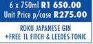 Roku Japanese Gin-6 x 750ml