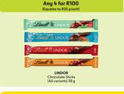 Lindor Chocolate Sticks (All Variants)-For Any 4 x 38g