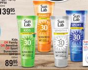 Sun Lab Kids Or Family Or Sensitive Or Sport Sunscreen SPF30-150ml Each