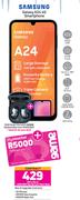 Samsung Galaxy A24 4G Smartphone-On 1.2GB Red Top Up Core More Data
