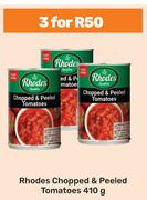 Rhodes Chopped & Peeled Tomatoes-For 3 x 410g