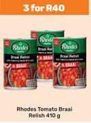 Rhodes Tomato Braai Relish-For 3 x 410g
