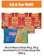 Royco Soup 5 x 45g/50g Assorted Plus 1 Imbo Soup Mix 500g-For All 6