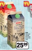 Spar Extra Shelf Life Milk Full Cream Or Low Fat-2L Each