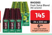 Rhodes Fruit Juice Blend (All Variants)-24 x 200ml
