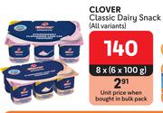 Clover Classic Dairy Snack (All Variants)-8 x 6 x 100g
