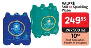Valpre Still Or Sparkling Water-24 x 500ml