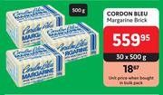 Cordon Bleu Margarine Brick-30 x 500g
