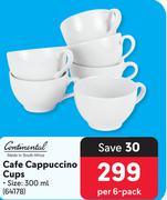 Continental Cafe Cappuccino Cups-Per 6 Pack
