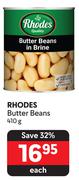 Rhodes Butter Beans-410g Each