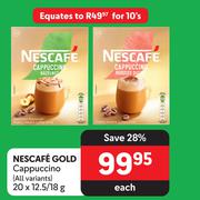 Nescafe Gold Cappuccino (All Variants)-20 x 12.5/18g Each