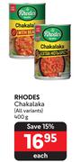 Rhodes Chakalaka-400g Each