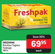 Freshpak Rooibos Tagless Teabags-160's Each