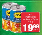 Koo Fruit Cocktail Or Salad In Syrup-410g Each