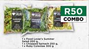 Food Lover's Summer Salad 200g, Chopped Spinach 250g & Ruby Colesaw 300g Combo