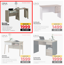 linx nevada workdesk sonoma oak and white