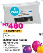 Mainstays 2 Almofada padrao de Fibra oca