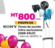 Sony fones de ouvido intra Auriculares MDR-E9LP