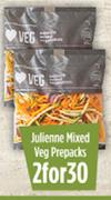 Julienne Mixed Veg Prepacks-For 2