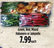Green, Red, Mixed Habanero Or Jalepeno-Each