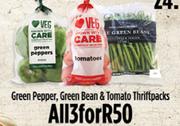 Green Pepper, Green Bean & Tomato Thriftpacks-For All 3