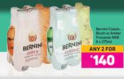 Bernini Classic, Blush Or Amber Frizzante NRB-For 2 x 6 x 275ml