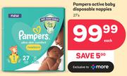 Pampers Active Baby Disposable Nappies-27's Each