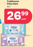 Cuddlesome Baby Wipes-80's Each