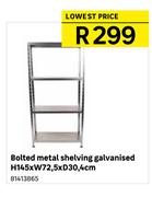 Bolted Metal Shelving Galvanised H145 x W72.5 x D60.4cm
