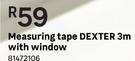 Dexter Measuring Tape 3m With Window 81472106