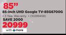 Skyworth 75" Google TV 45SUE9350F