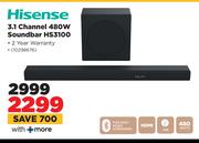 Hisense 3.1 Channel Soundbar HS3100