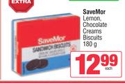 SaveMor Lemon, Chocolate Creams Biscuits-180g Each